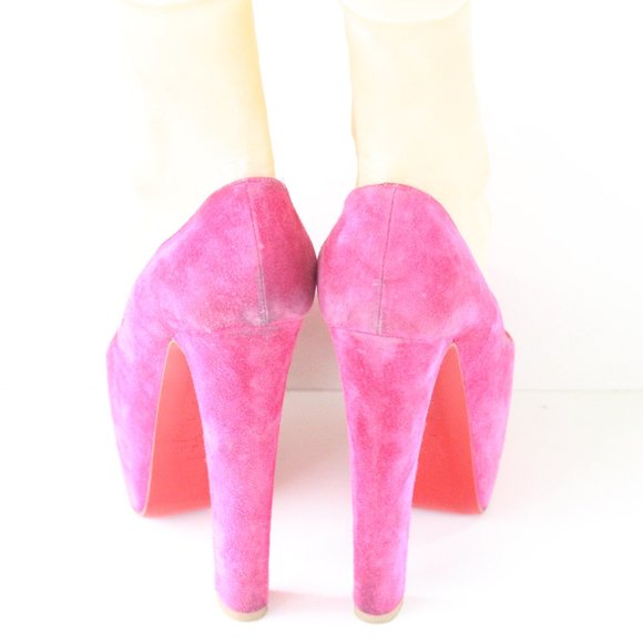 Christian Louboutin Pink Daffy Suede Platform - Picture 6 of 10